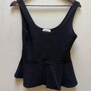 Ganni Black Peplum Blouse Size Medium